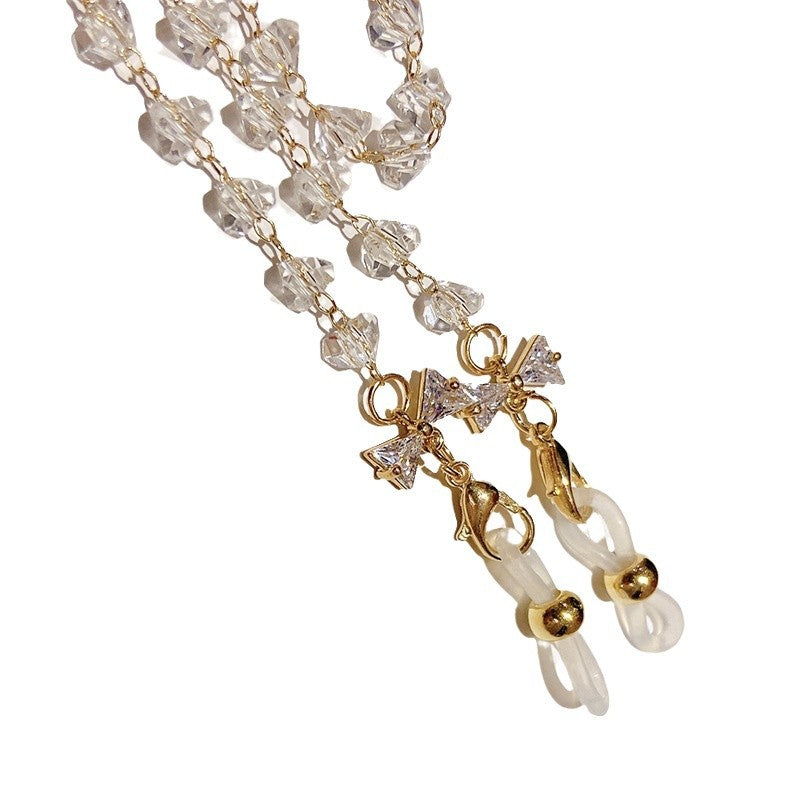 Jewelry necklace with sparkling crystals and elegant pendants Bowlift