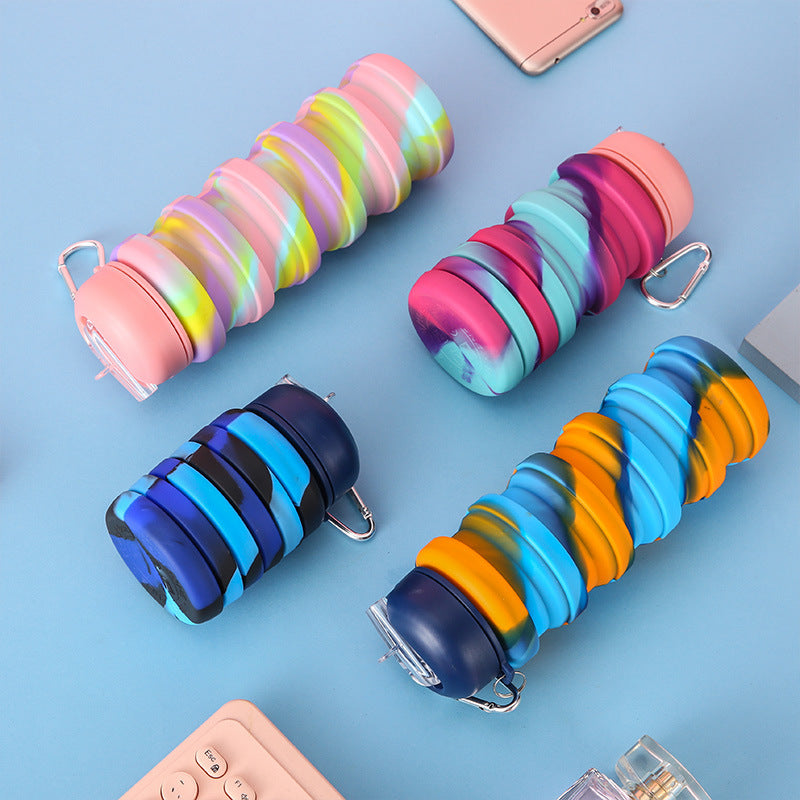Unisex Collapsible Sports Water Bottle with Carabiner Bowlift