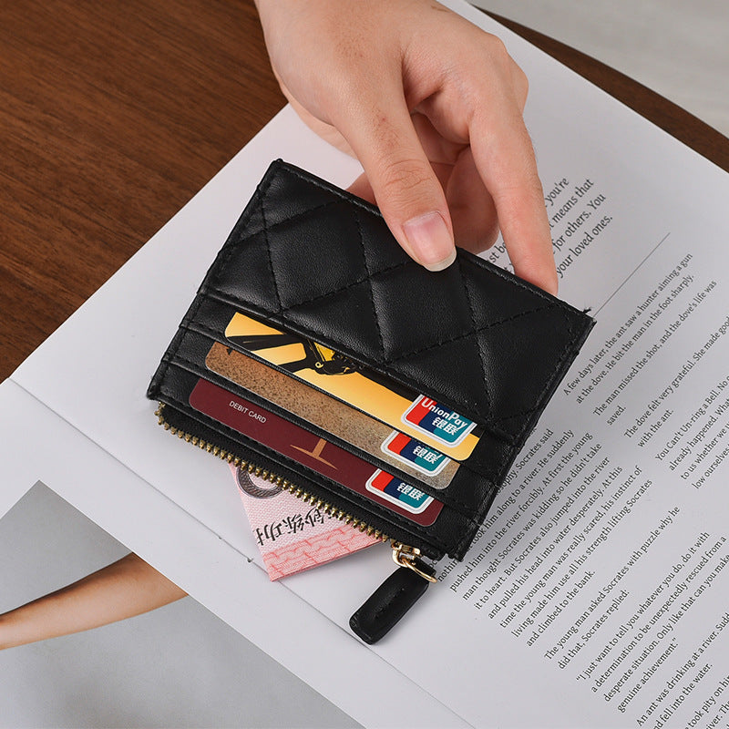 Quilted Leather Card Holder Bowlift