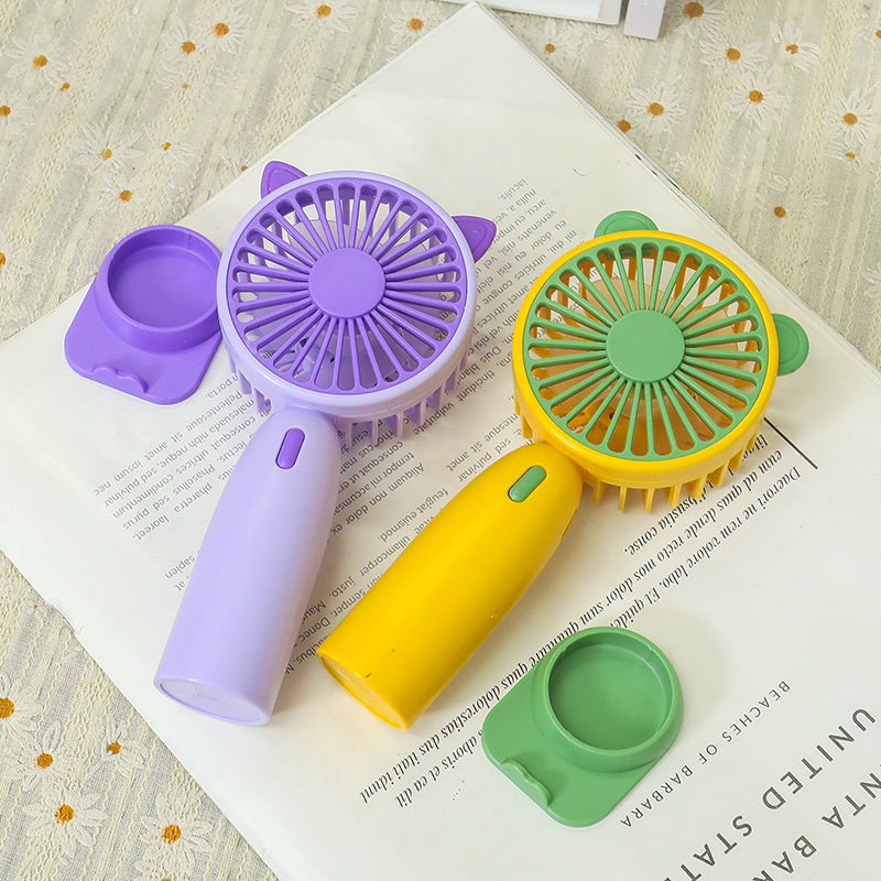 Ladies portable mini handheld fan with cat ears Bowlift
