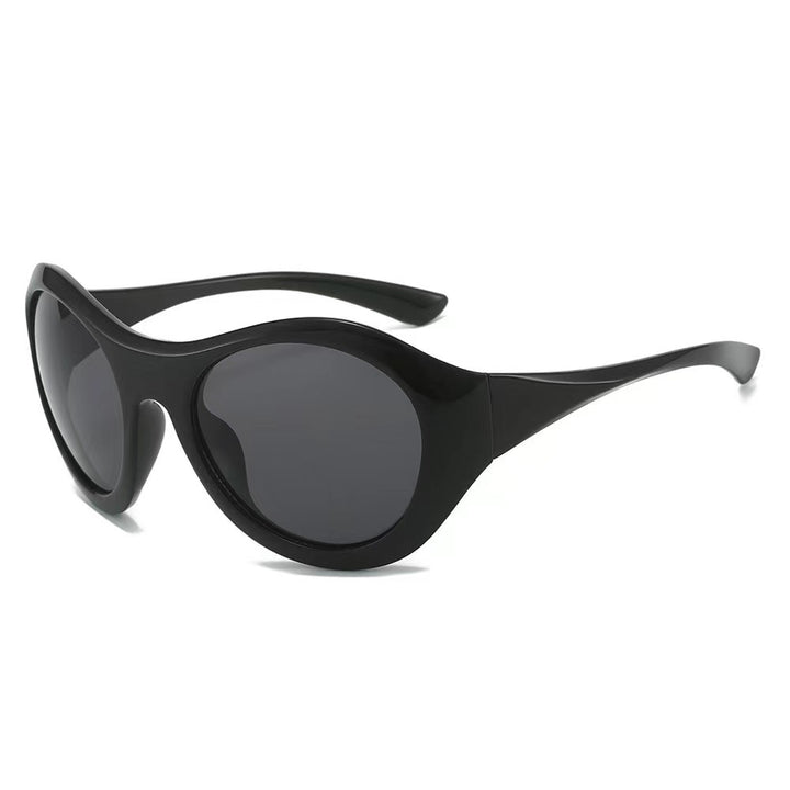 Ladies Fashion Oval Sunglasses with Transparent Frame Bowlift