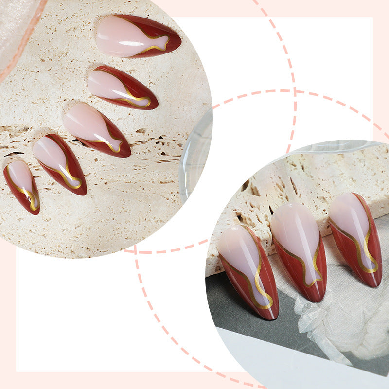 Artistic Nail Art Set with Elegant Swirl Design Bowlift