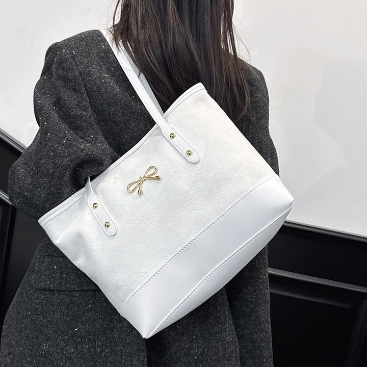 WoStylish Faux Suede Tote Bag Bowlift