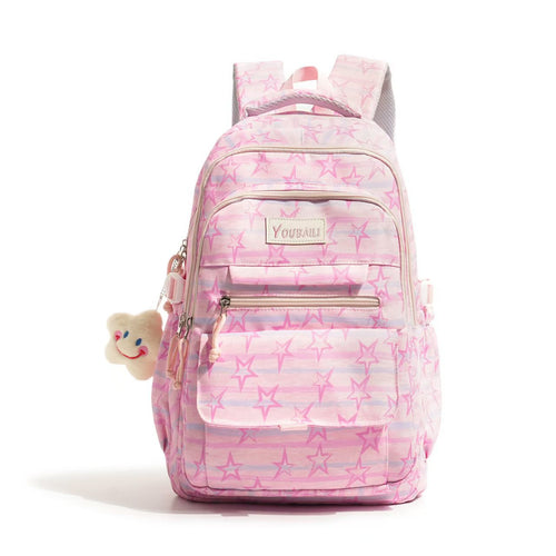 Star-Printed Casual Backpack Bowlift