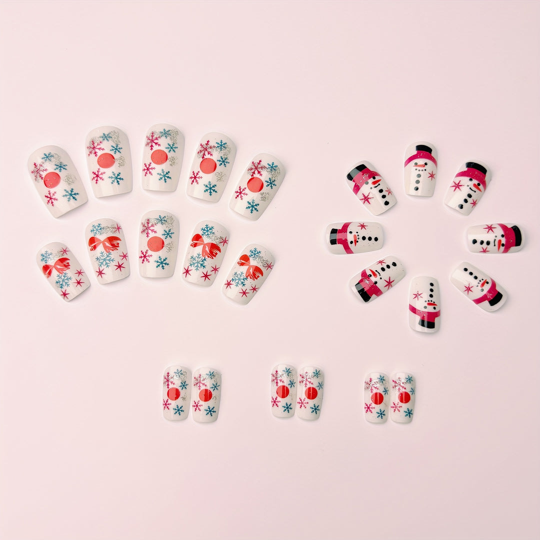 Festive Snowman-Themed Nail Art Bowlift