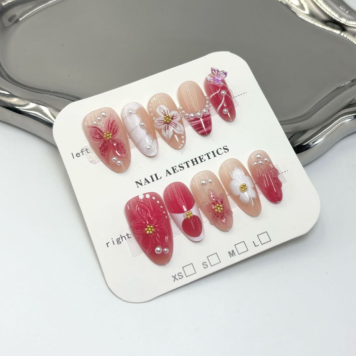 Professional Press-On Nail Set with Trendy Designs Bowlift