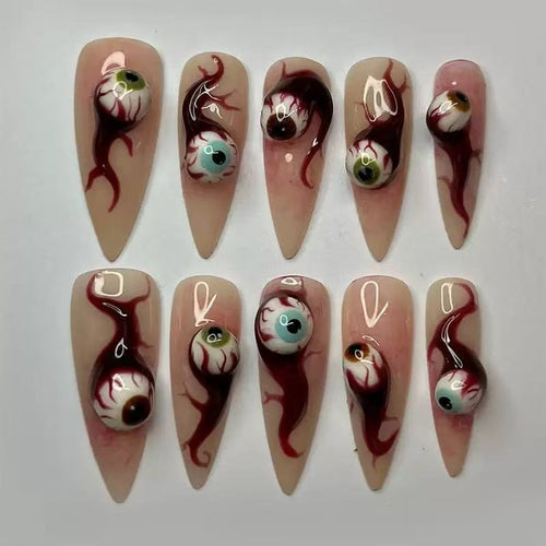 Artistic Vibrant Design Press-On Nail Set Bowlift