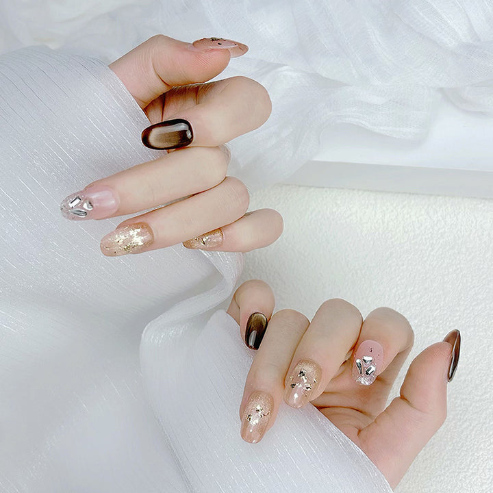 Elegant French Tip Press On Nails Bowlift