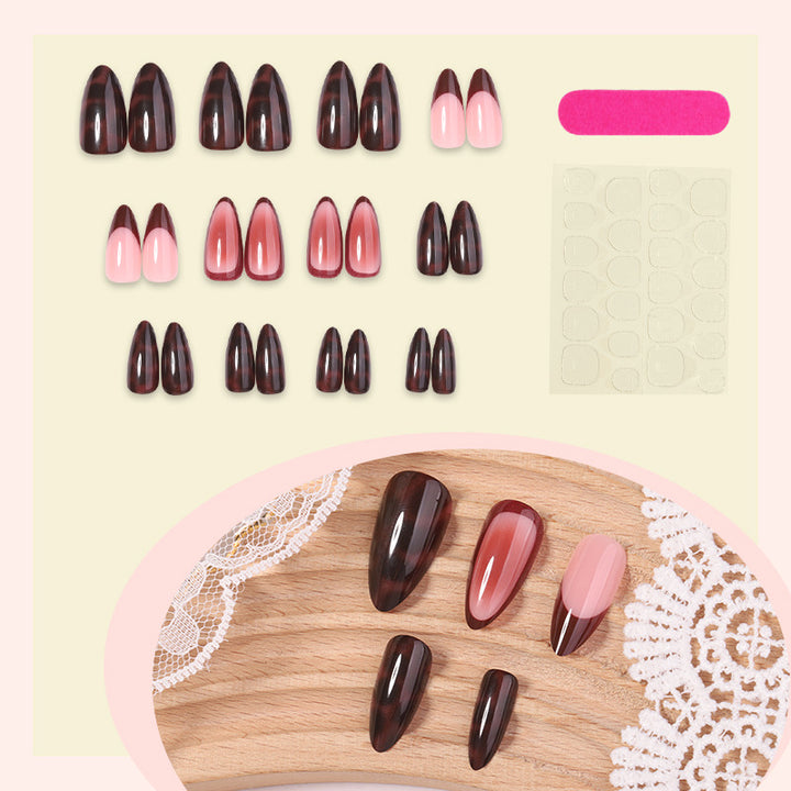 Premium Gradient Press-On Nail Set with Artistic Finish Bowlift