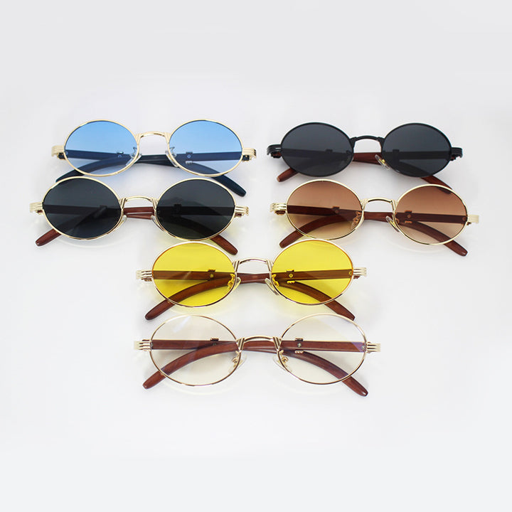 Elegant round sunglasses with high-quality metal frame Bowlift