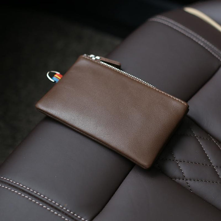Zippered Leather Cardholder Bowlift