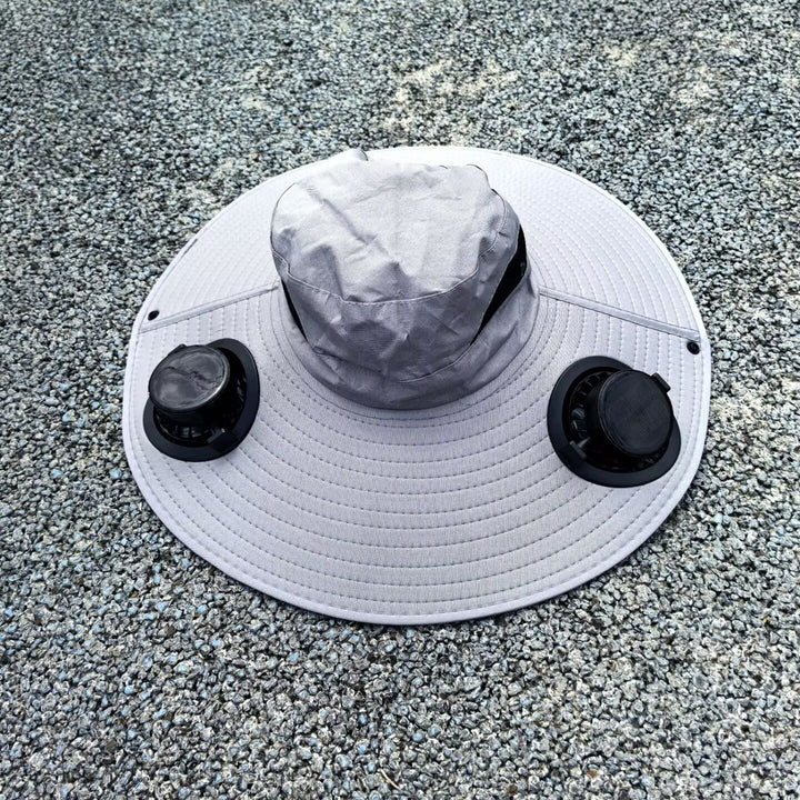 air-cooled sun hat with removable USB fans and wide neck protection Bowlift