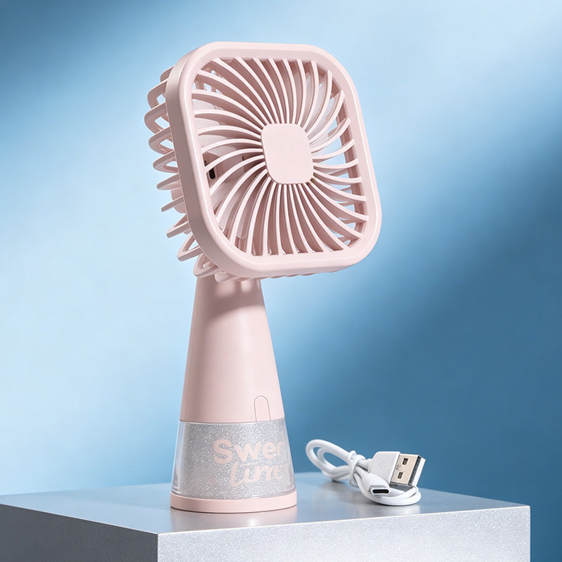 Women Portable Mini Fan with USB Charging Function and Flexible Tilt Bowlift