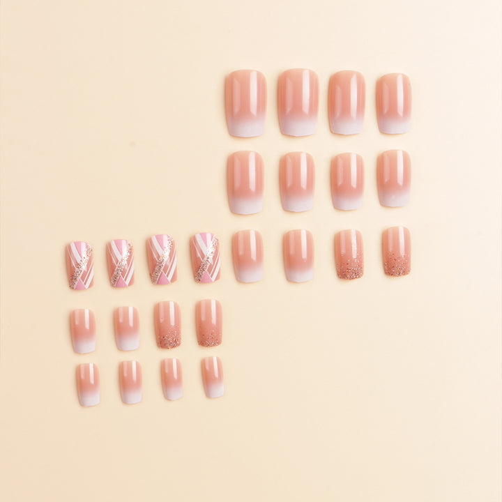 Elegant Glossy Press-On Nail Design Set Bowlift