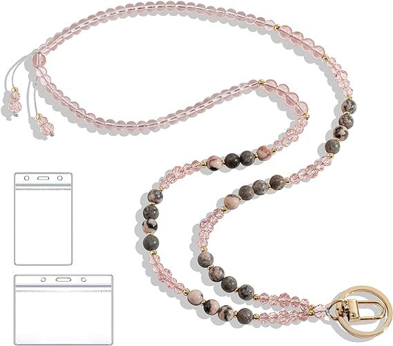 Beaded Lanyard with Retractable ID Holder Bowlift