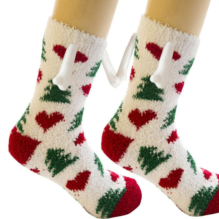 BowLift | Christmas Supplies Coral Fleece Tube Socks Warm Slipper Bed Socks Winter Soft Warm Slipper