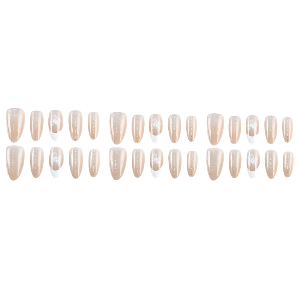 Elegant French Tip Gel Nail Extensions Bowlift