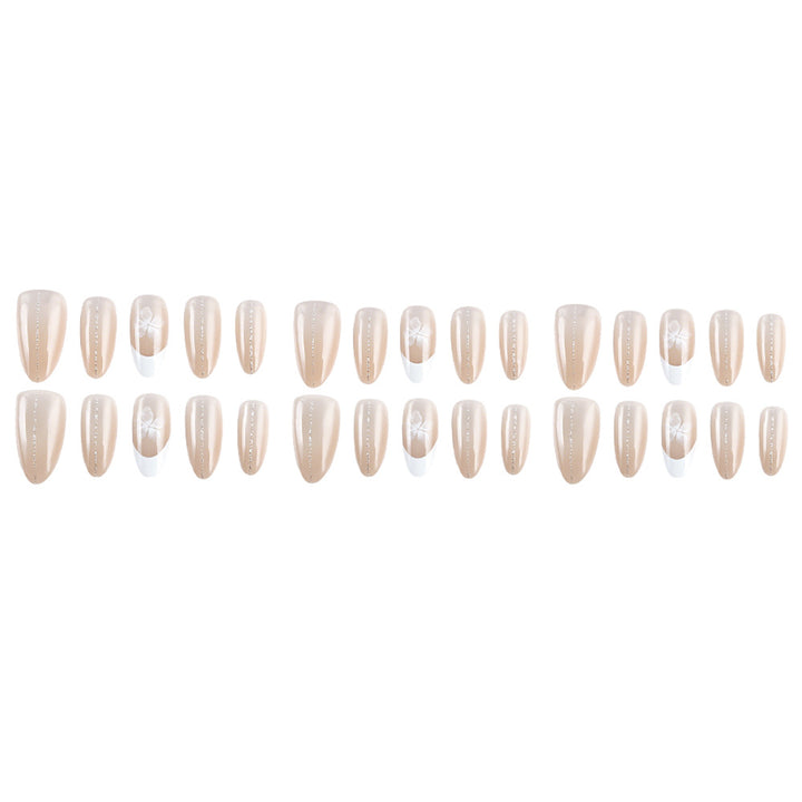 Elegant French Tip Gel Nail Extensions Bowlift