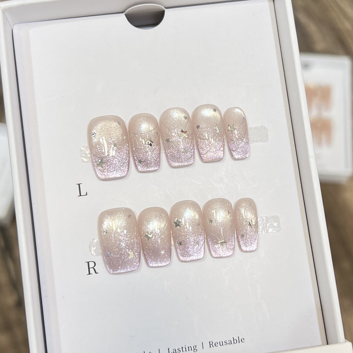 Starry Glitter Press-On Nail Set Bowlift