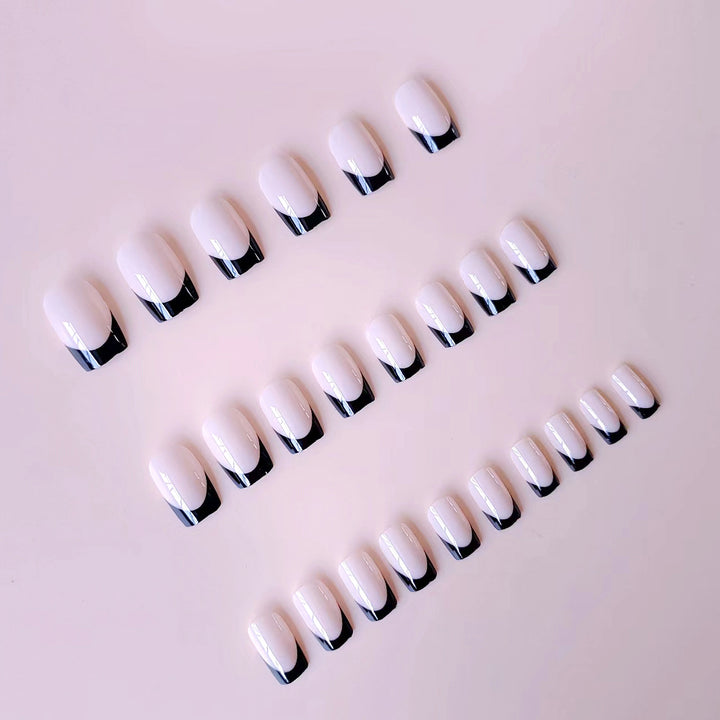 Acrylic nail set with elegant French tips and matte finish Bowlift