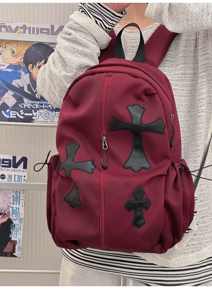 Graphic Cross-Design Backpack