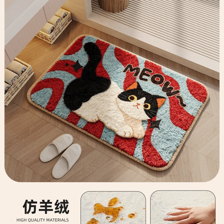 Cute Cat-Themed Bath Mat