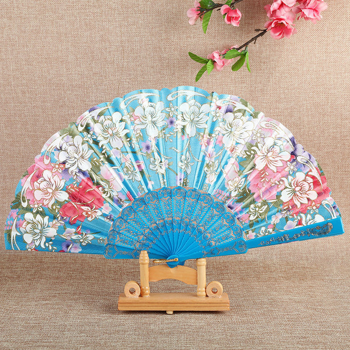 Ladies Elegant Hand Fan with Intricate Floral Patterns Bowlift