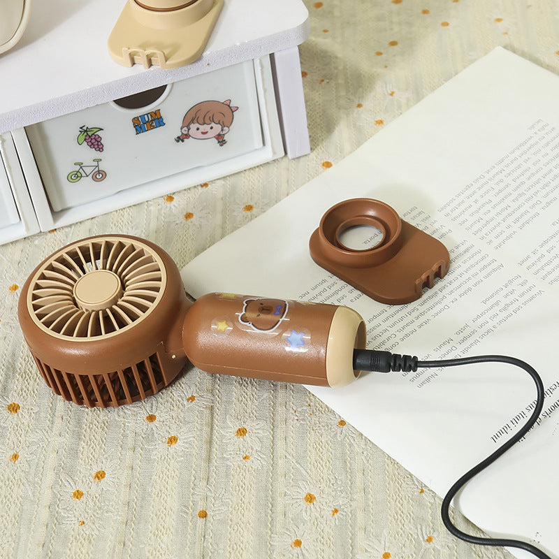 Ladies Portable Hand Fan with USB Charging Function and Flexible Tilt Mechanism Bowlift