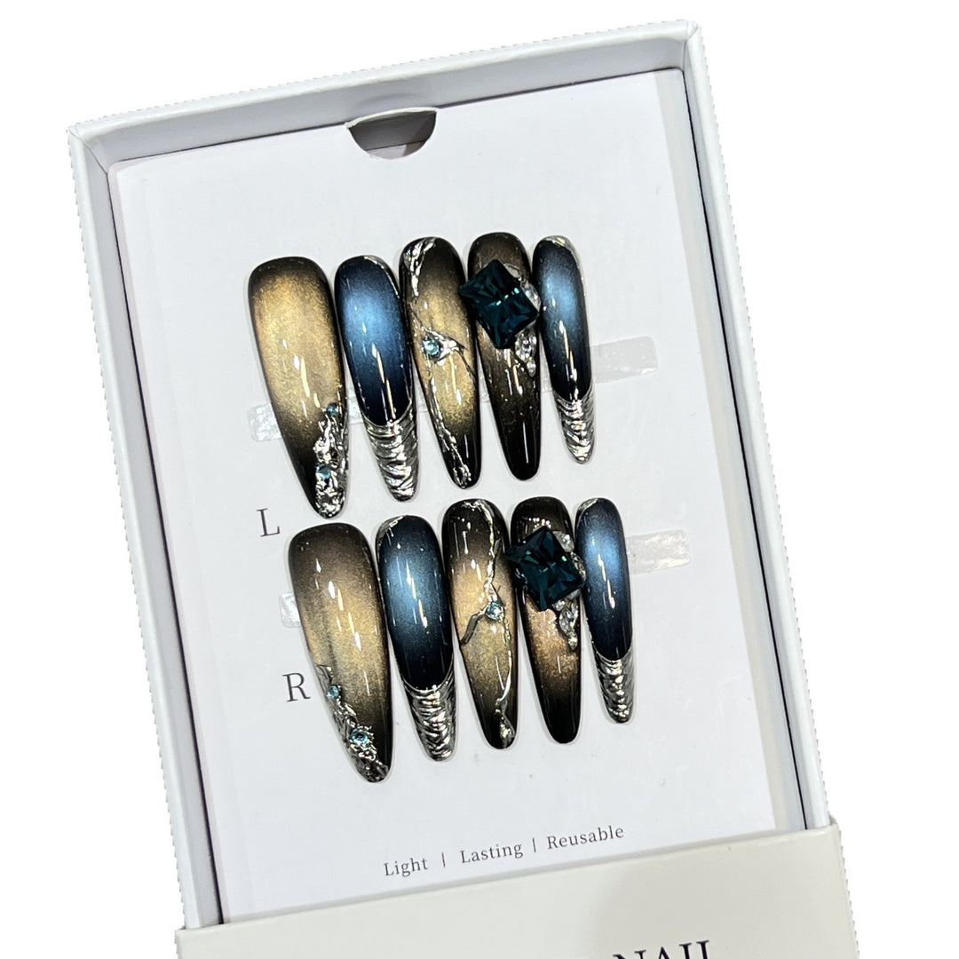 Stiletto Nail Art Set with Galactic Design Bowlift