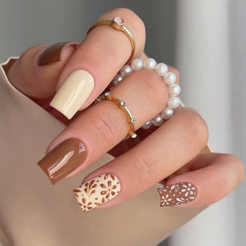 Premium Press-On Nail Set with Artistic Designs Bowlift