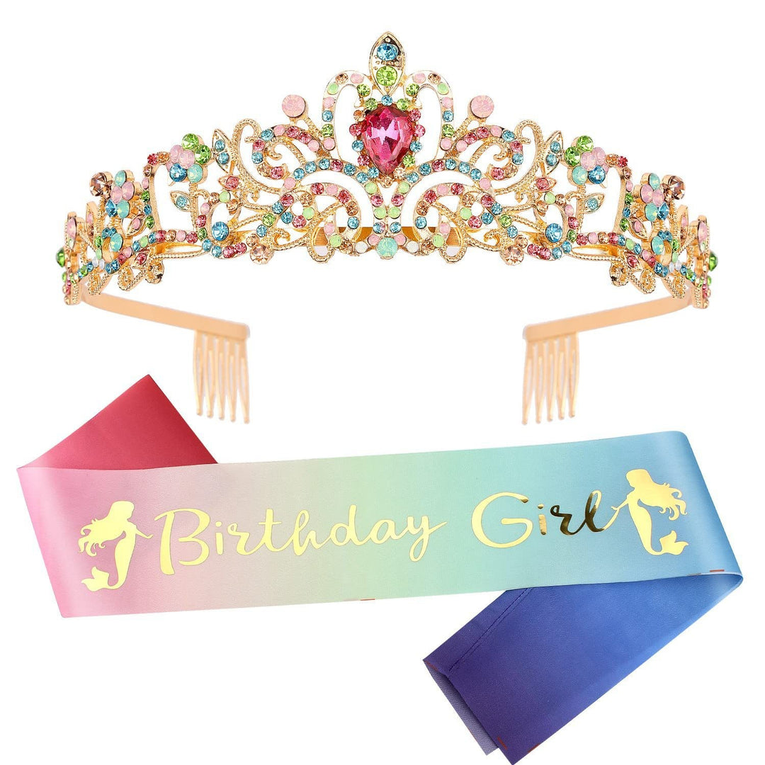 Ladies Glittering Tiara with Sparkling Rhinestones Bowlift