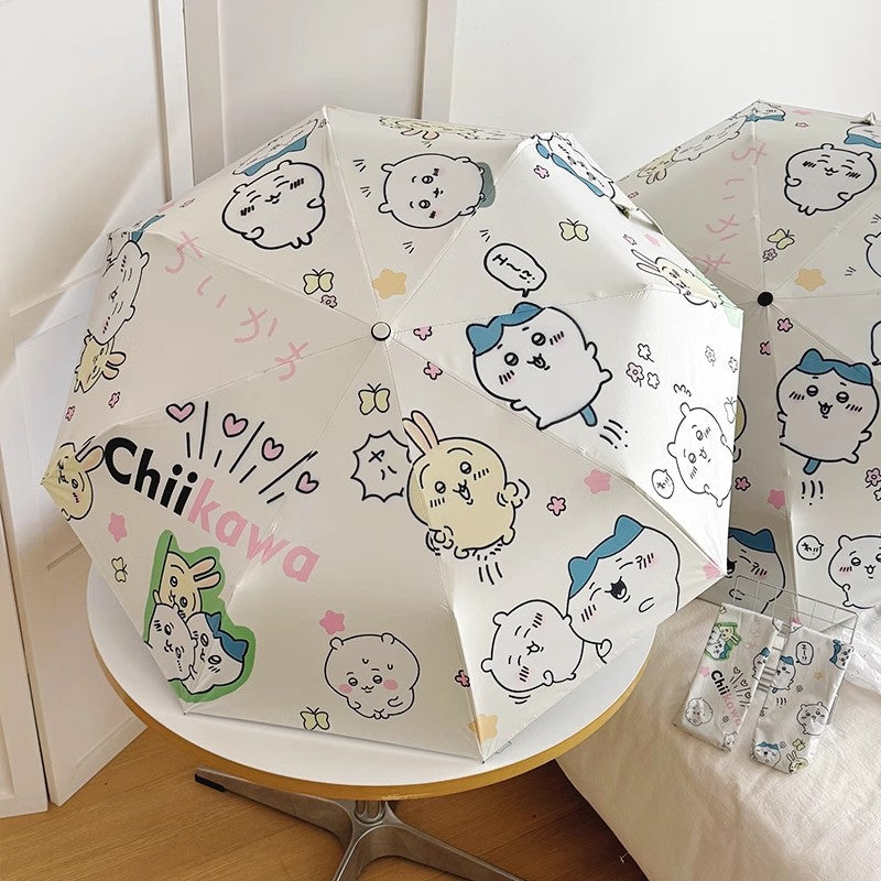 Women's Foldable Umbrella with Cute Cartoon Designs Bowlift