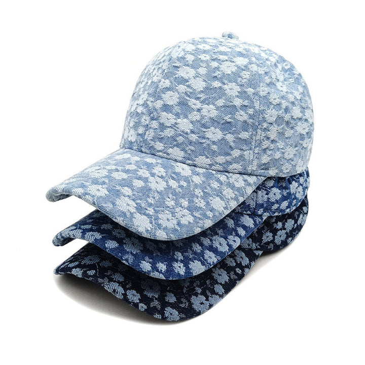 Women's Floral Textured Cotton Baseball Cap Bowlift