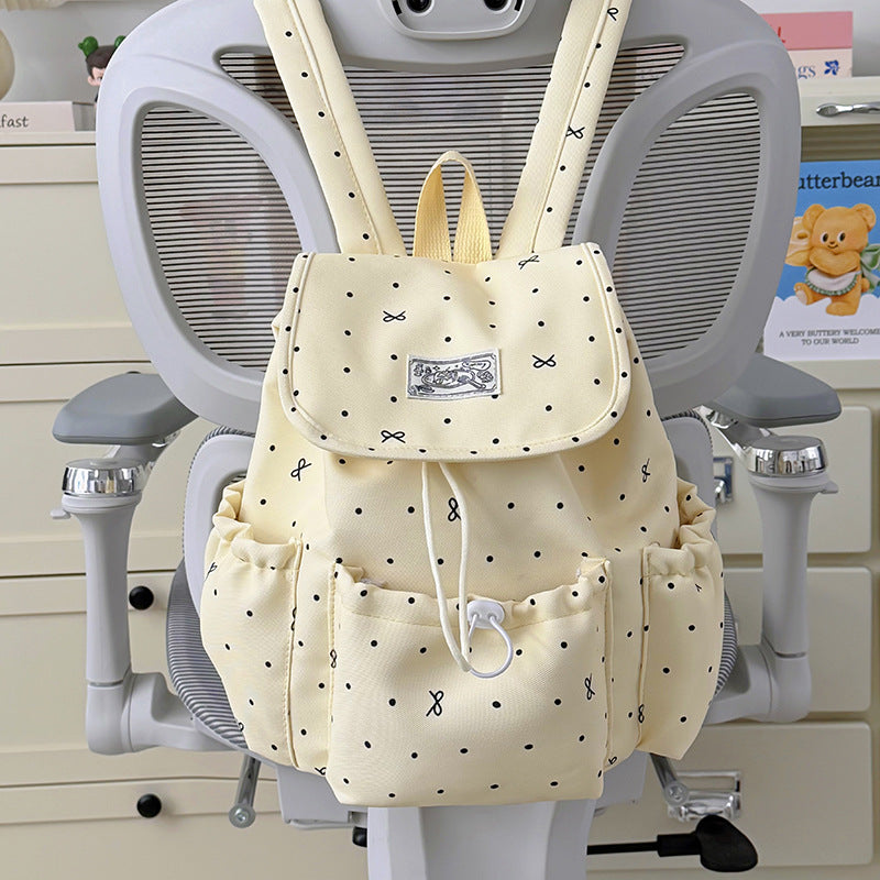 Stylish Dot-Printed Everyday Backpack