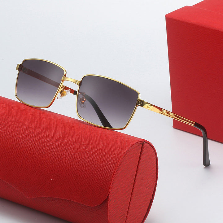 Women's fashionable square sunglasses with elegant metal frame Bowlift