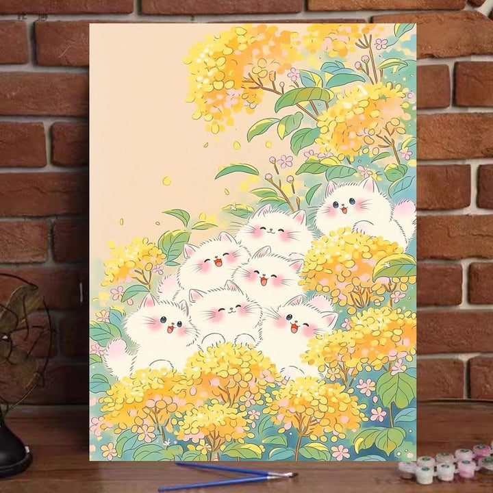 Whimsical Cat-Themed Paint by Numbers Art Kit Bowlift