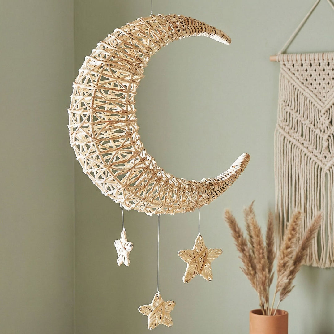 Stylish pendant light made of woven material Bowlift