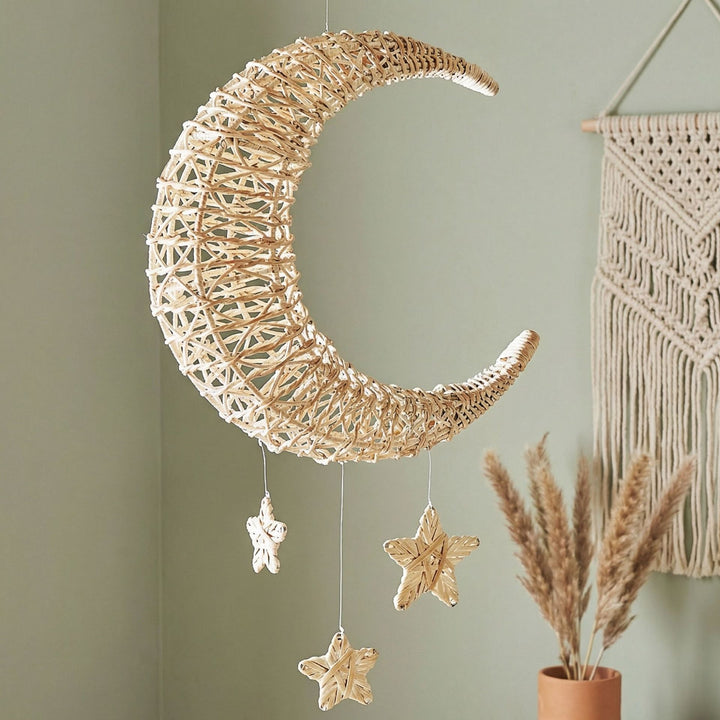 Stylish pendant light made of woven material Bowlift