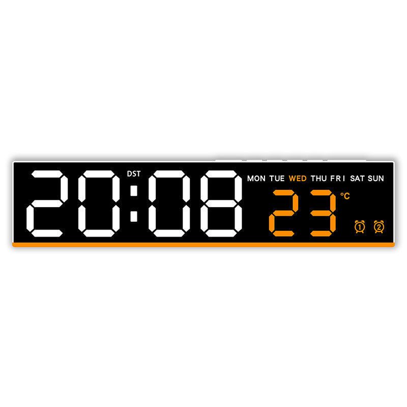 Digital wall clock with large LED digits and temperature display Bowlift