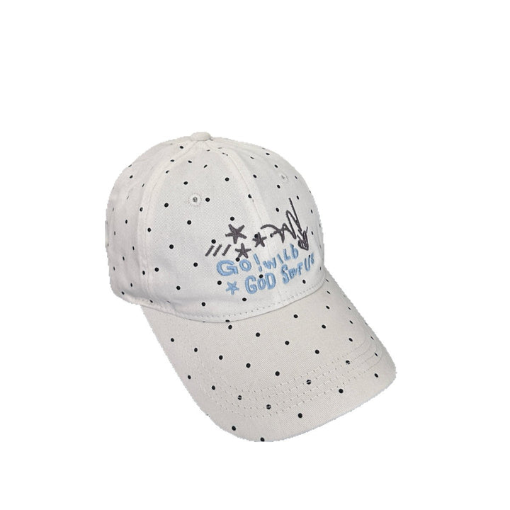 Women's Trendy Polka Dot Embroidered Baseball Cap Bowlift