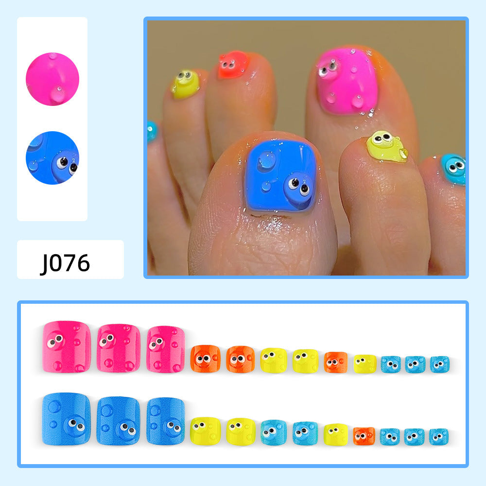 Nail art with colorful cartoon designs Bowlift