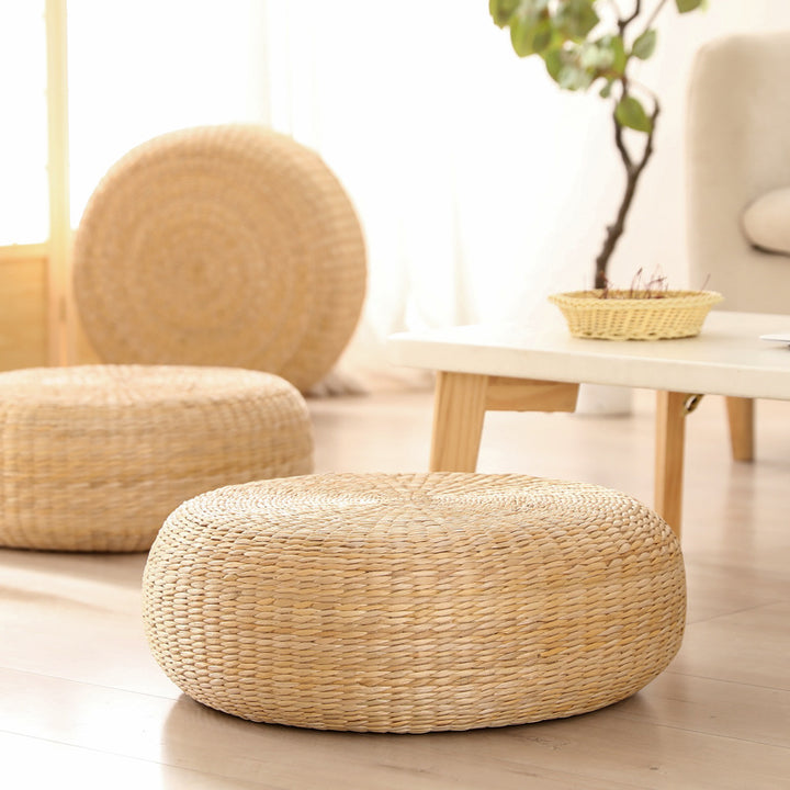 Handwoven Pouf in Boho Style Bowlift