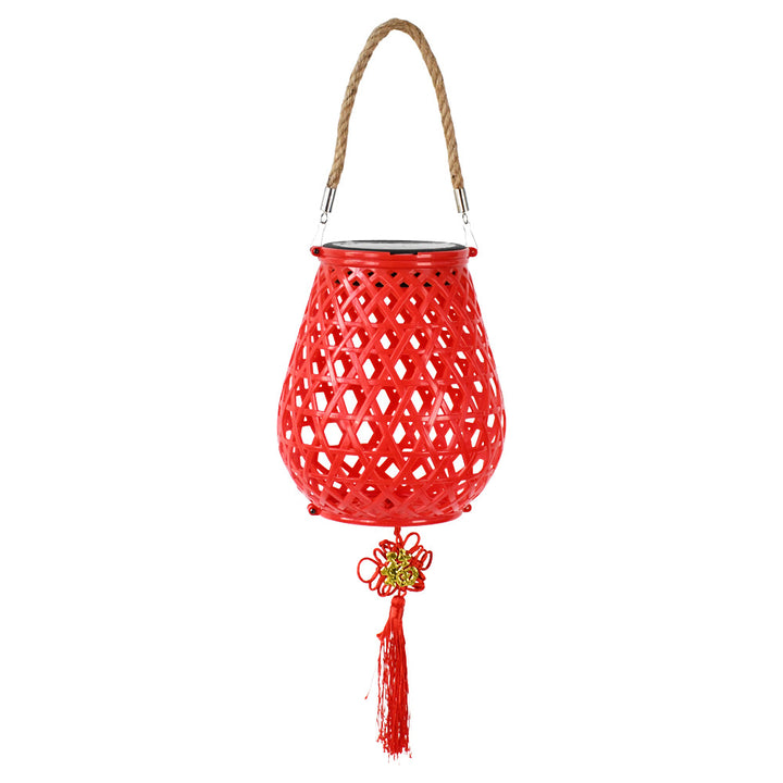 Decorative Woven Lantern With Rope Handle Bowlift