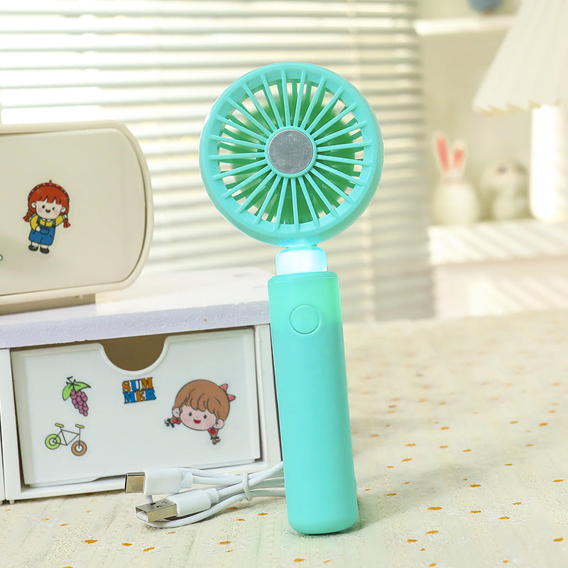 Women's Portable Hand Fan with Integrated LED Lighting Bowlift