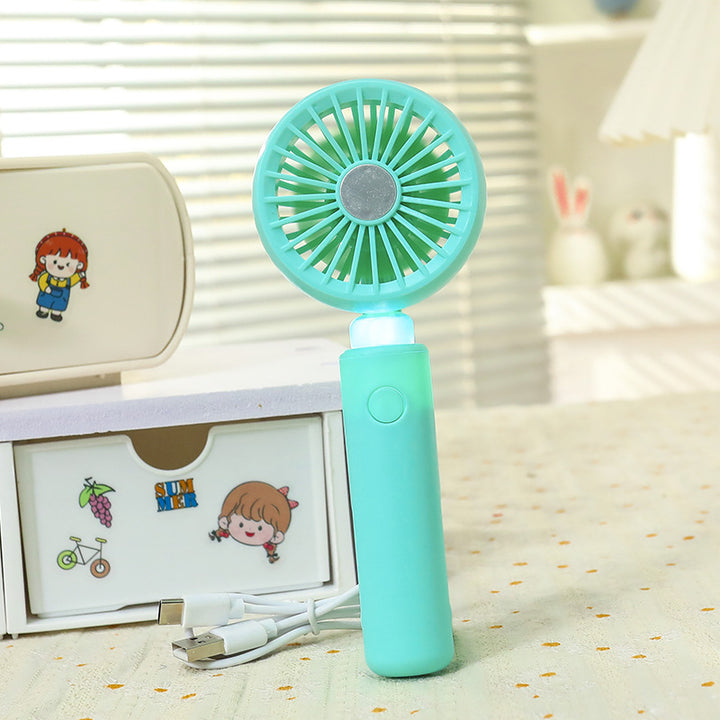Women's Portable Hand Fan with Integrated LED Lighting Bowlift