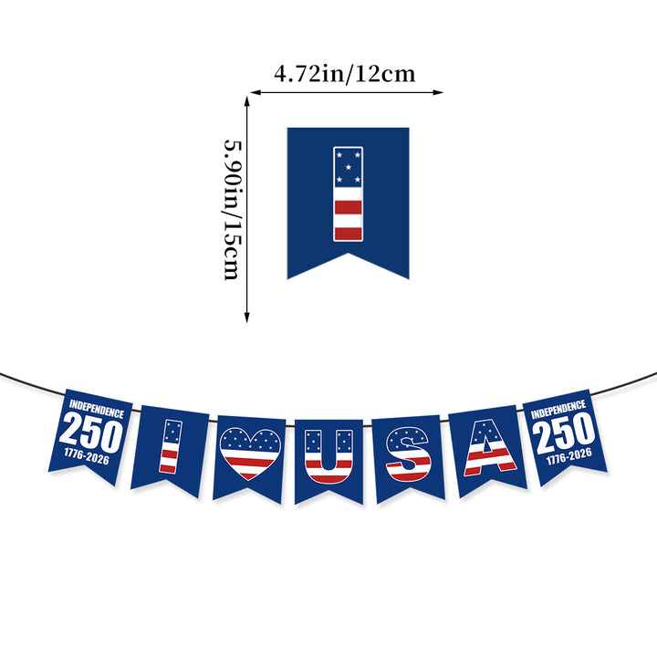 Unisex nan patriotic party decoration set with paper fans bunting pom poms star garlands and foil letter balloons Bowlift