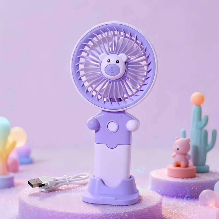 Women's Portable Hand Fan with USB Charging Function and Flexible Tilt Adjustment Bowlift