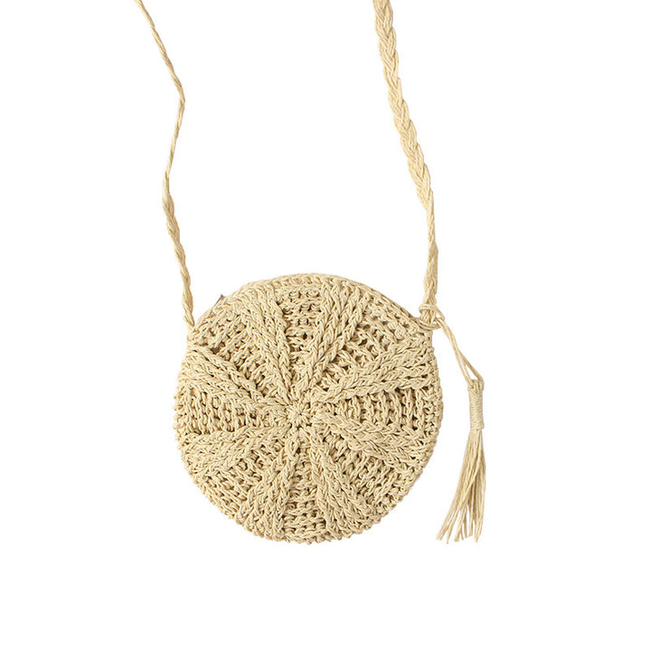 Leather Shoulder Bag Made of Braided Natural Material Bowlift