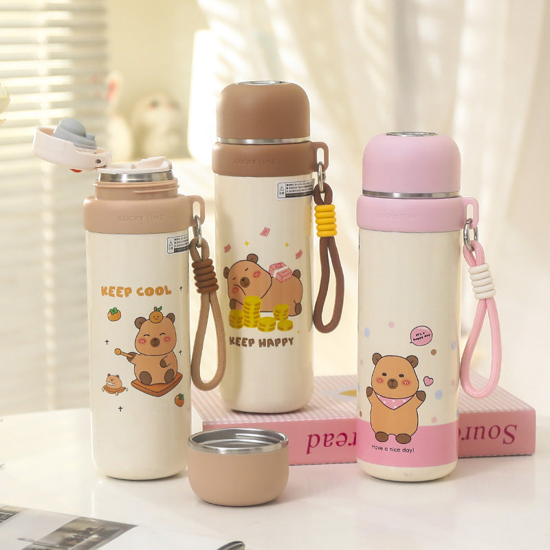 Women's Thermos Bottle in Playful Bear Design Bowlift