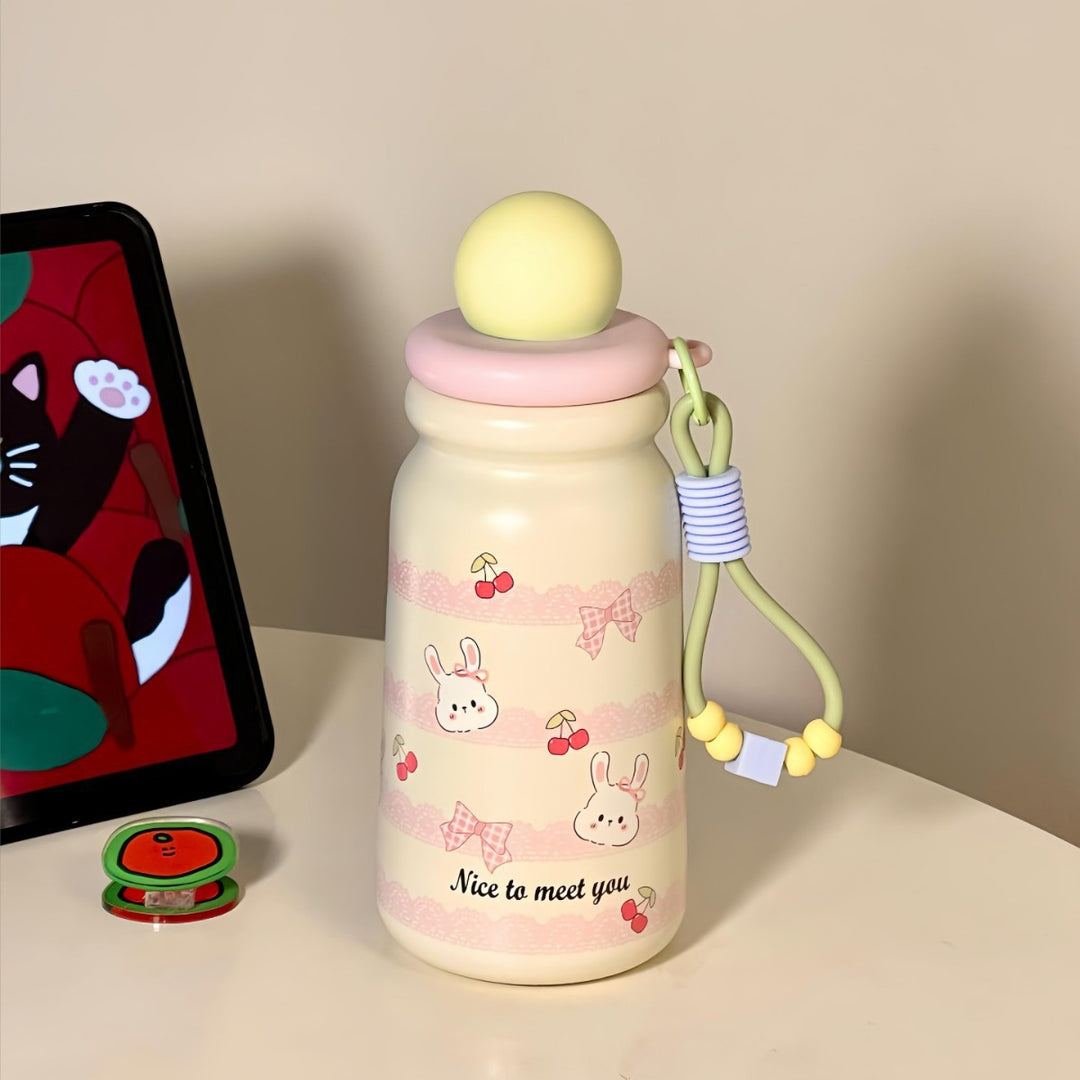 Women's Insulated Water Bottle with Playful Dog Design Bowlift